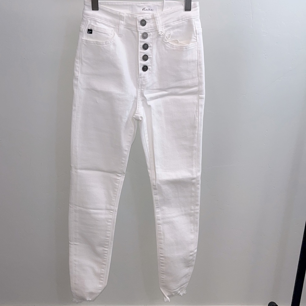 White High Rise Skinny Ankle Jeans